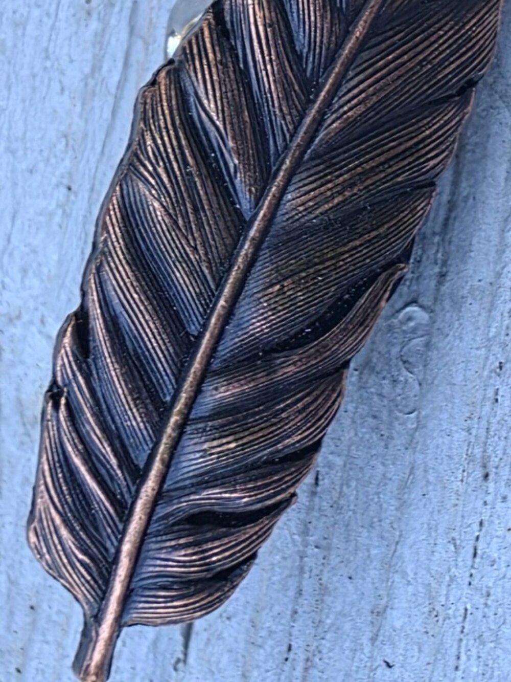 SCARF SLIDE Copper FEATHER NEW by Ornaments Collection